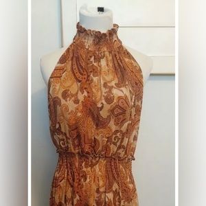 Taylor Smocked Mock Neck Paisley Dress